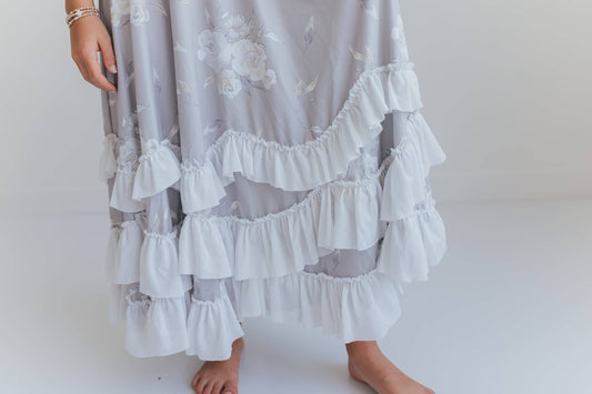Girls Winter Rose Floral Long Sleeve Dress