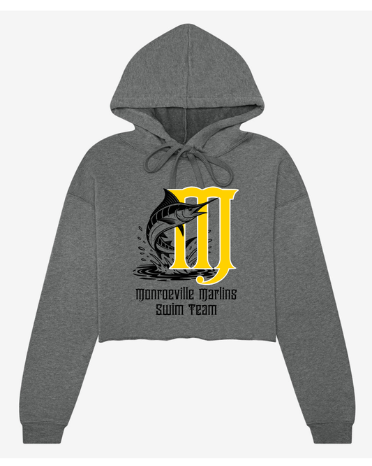 BC Marlins M with Fish Women's Cropped Fleece Hoodie
