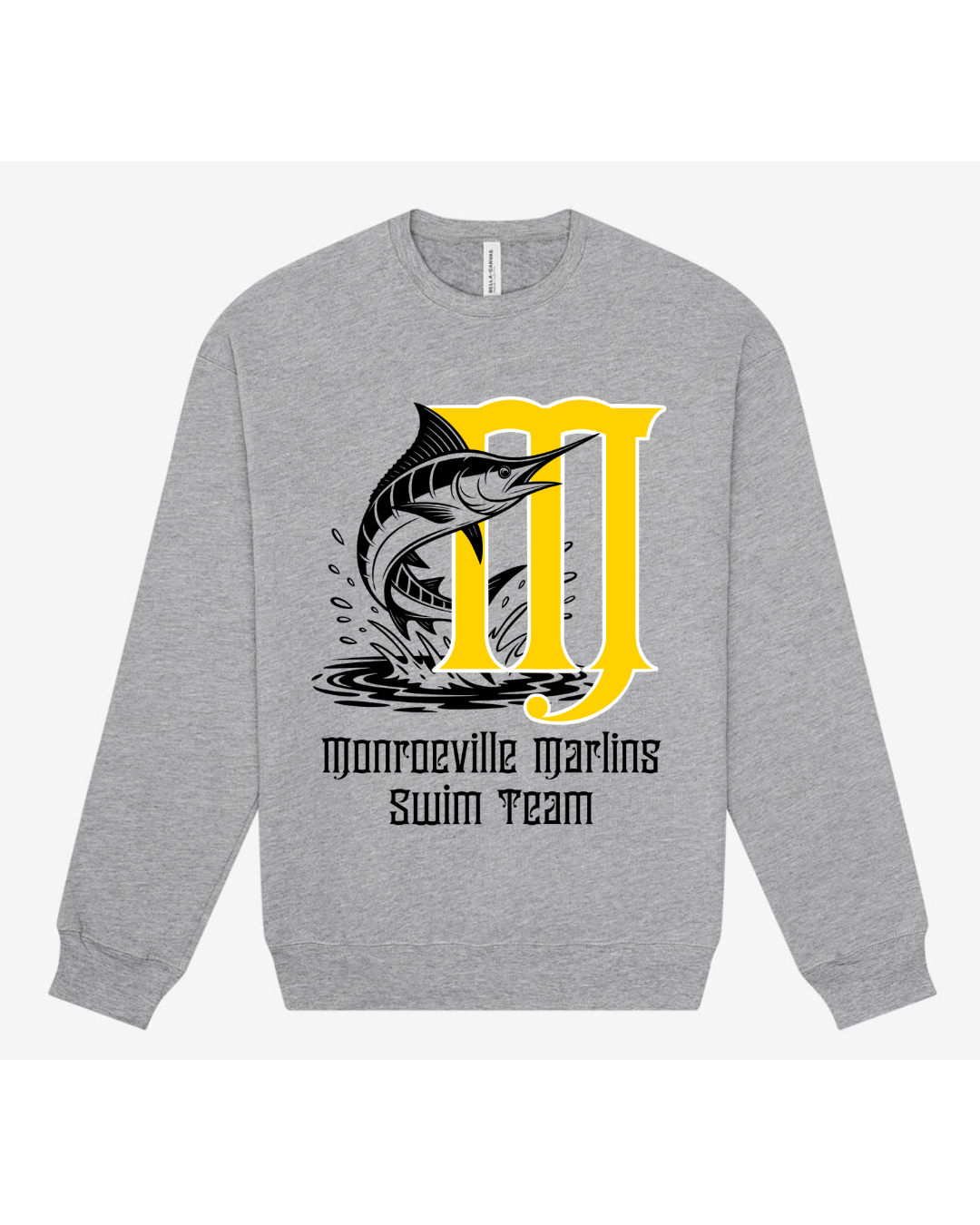 BC Marlins M with Fish Adult Unisex Drop Shoulder Fleece