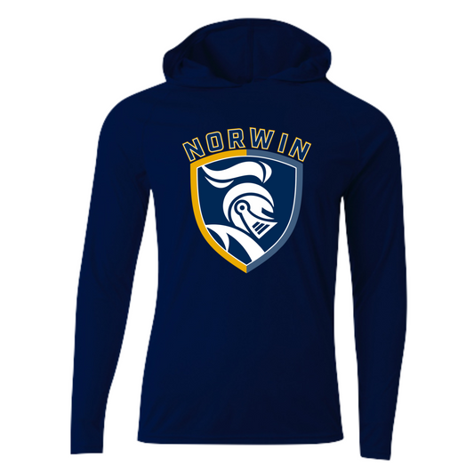 A4 Polyester Hooded Long Sleeve Shirt Knights Adult