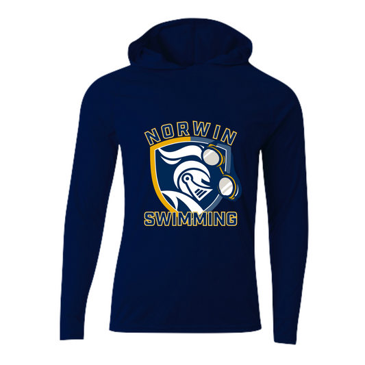 A4 Polyester Hooded Long Sleeve Shirt Knights Swim Adult