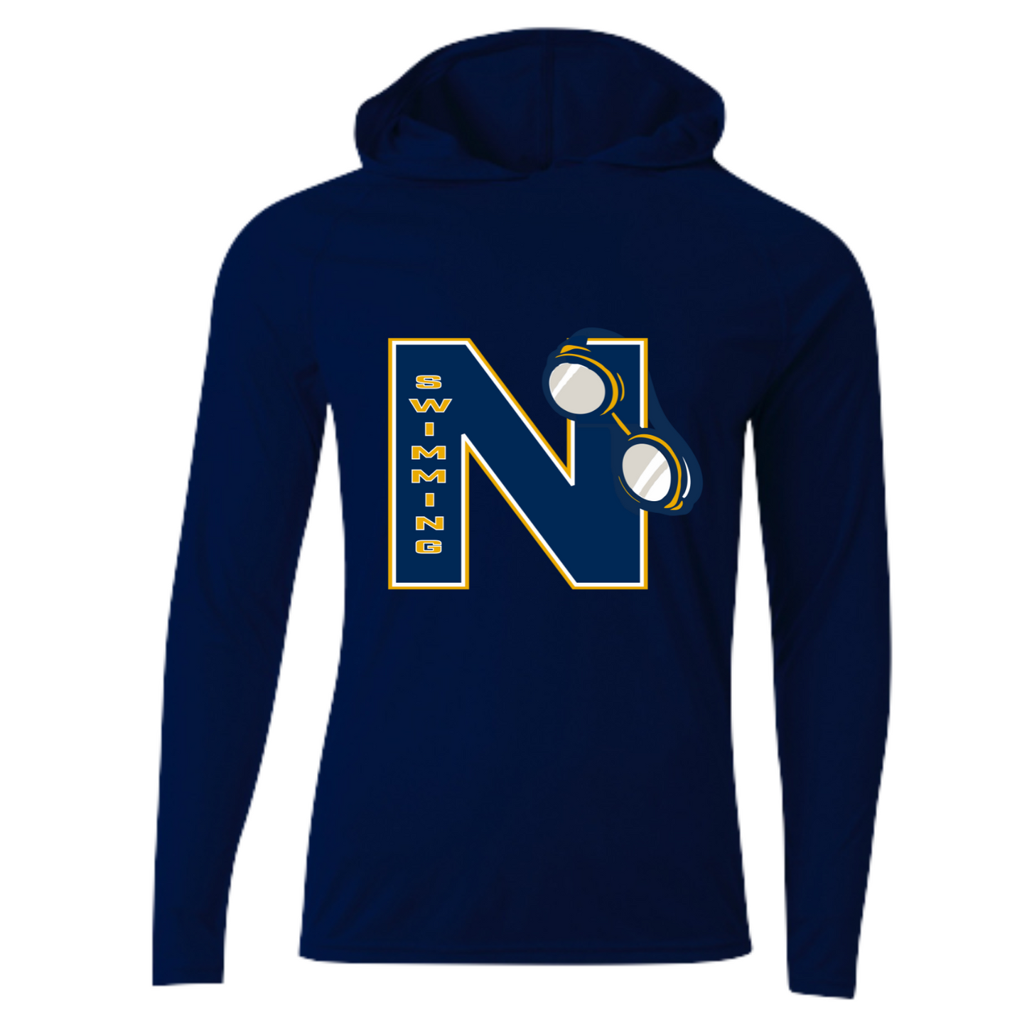 A4 Polyester Hooded Long Sleeve Shirt Norwin Swim Adult