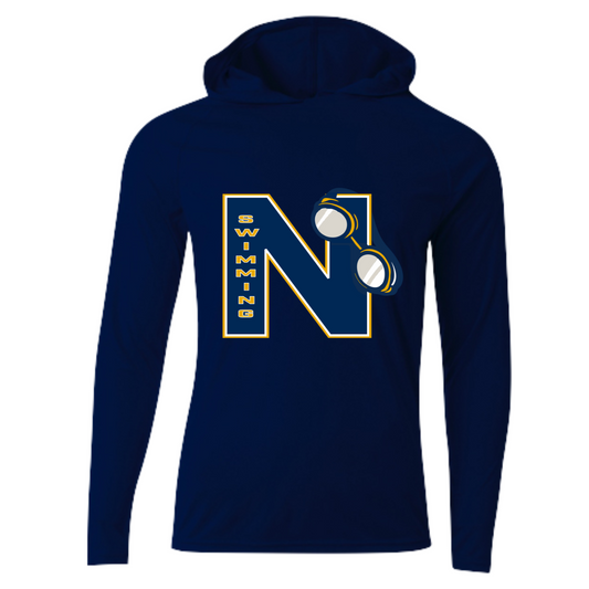 A4 Polyester Hooded Long Sleeve Shirt Norwin Swim Adult