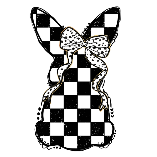 Checkered Bunny - Dark Lavender
