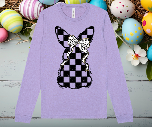 Checkered Bunny - Dark Lavender