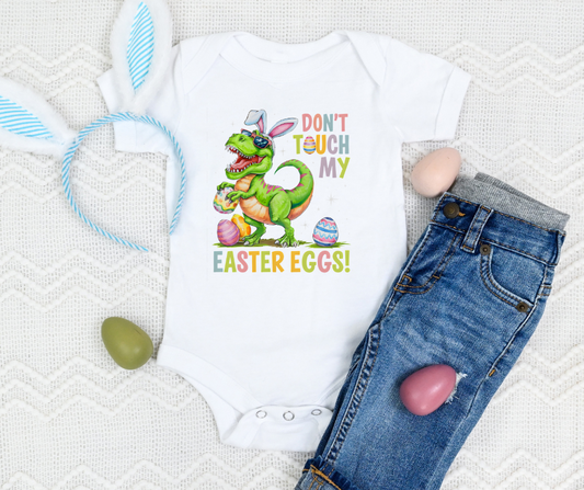 Don't Touch My Easter Eggs Dinosaur Kids Shirt