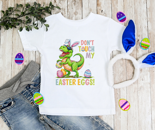 Don't Touch My Easter Eggs Dinosaur Kids Shirt
