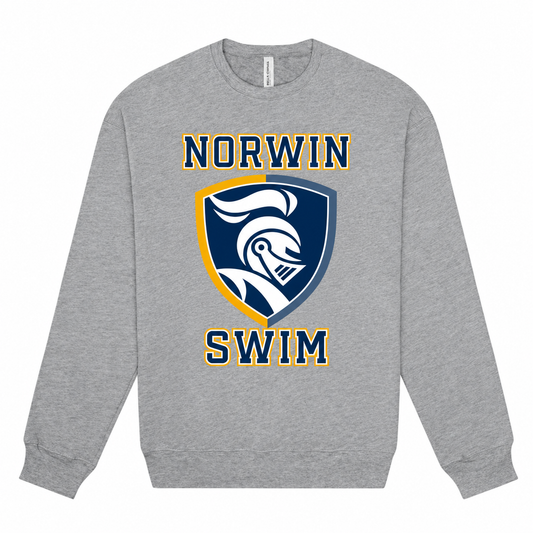 BC Fleece Crewneck Knights Shield Swim Adult — athletic-gray