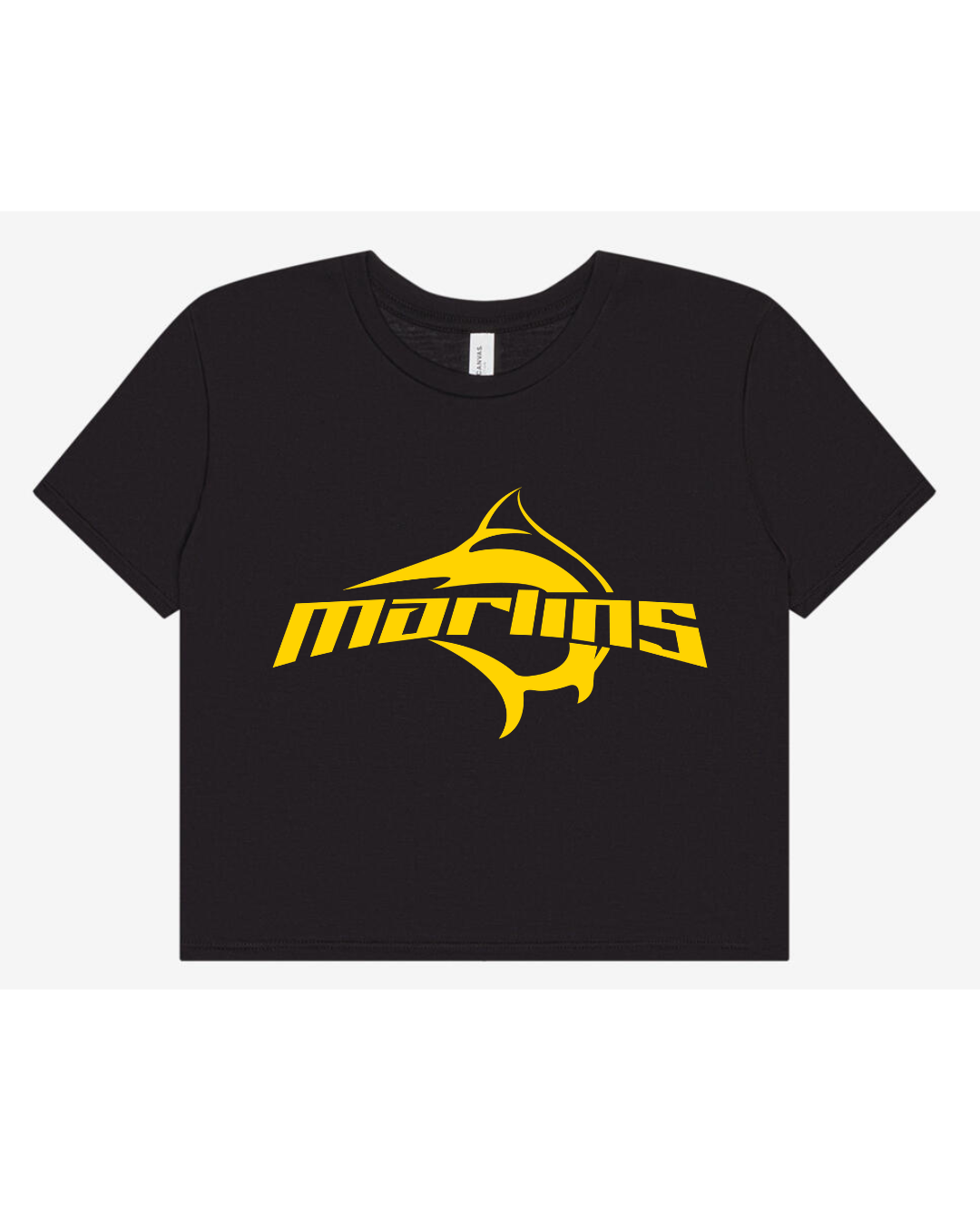 BC Marlins Logo Women's Flowy Cropped T-Shirt