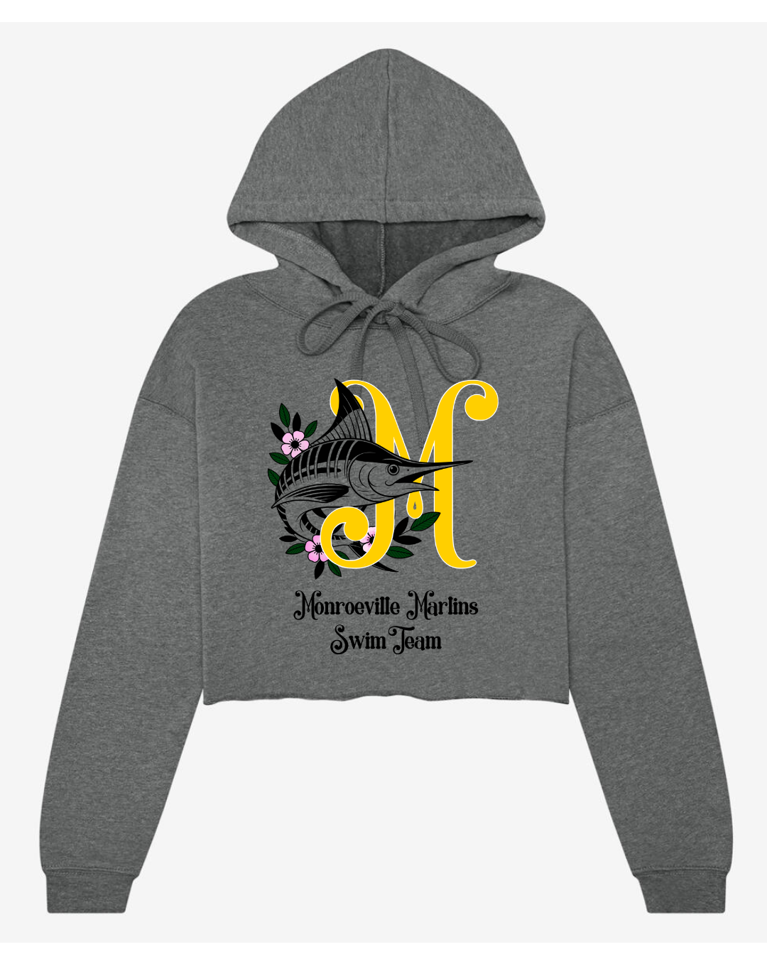 BC Marlins M with Fish Women's Cropped Fleece Hoodie
