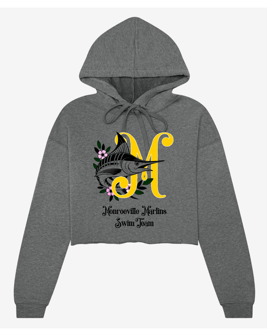 BC Marlins M with Fish Women's Cropped Fleece Hoodie