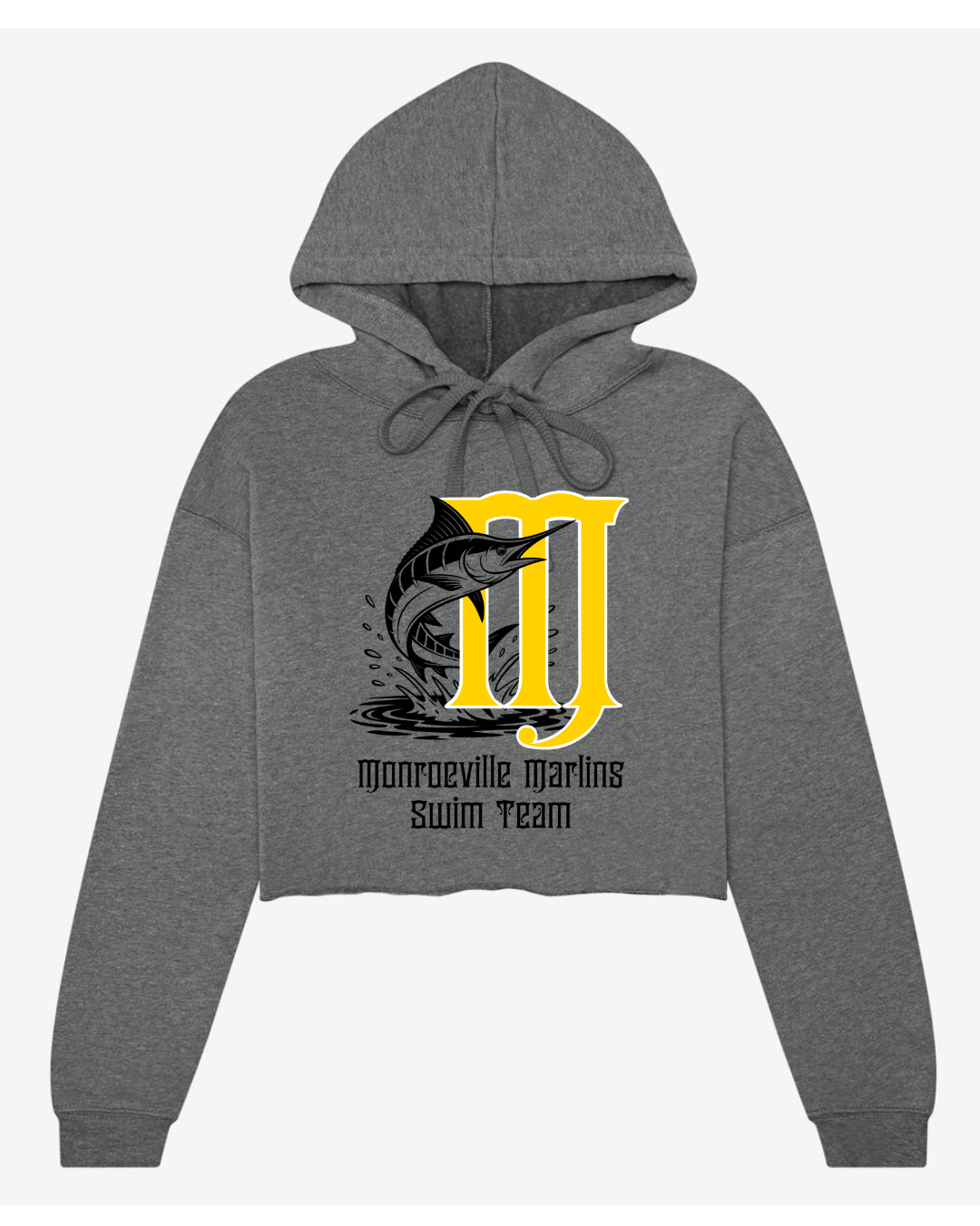 BC Marlins M with Fish Women's Cropped Fleece Hoodie