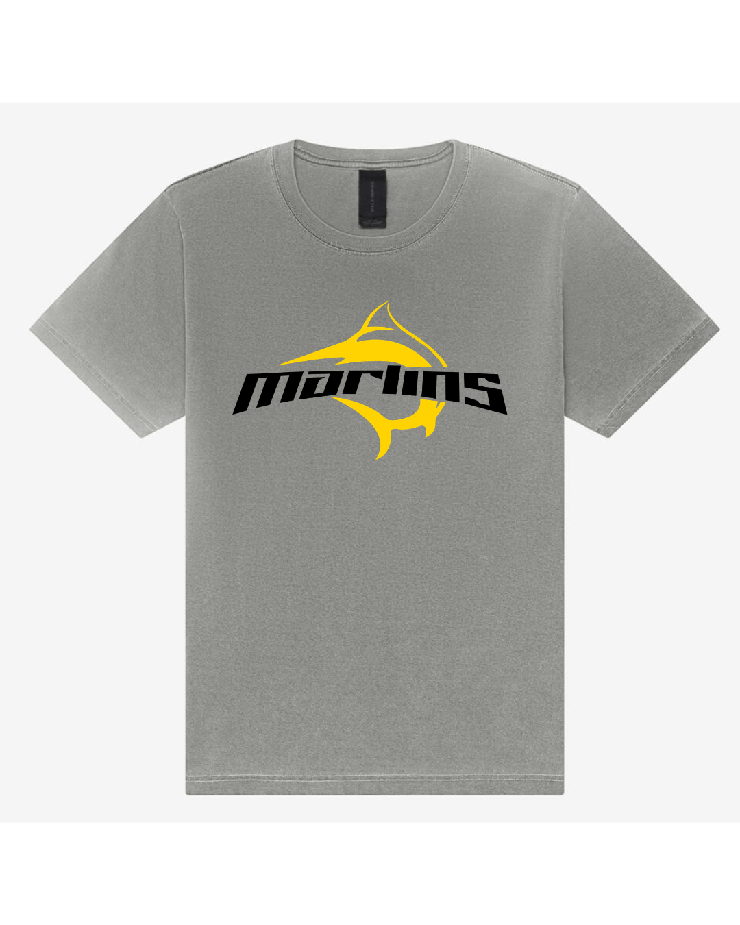 B.C  Marlins Logo Unisx Hvyweight Grment Dye Tee