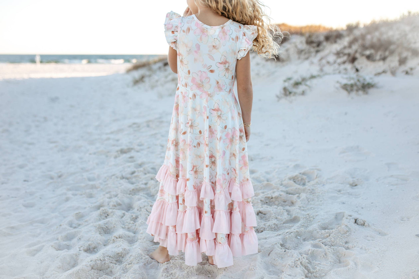 Girls Blush Floral Spring Dress