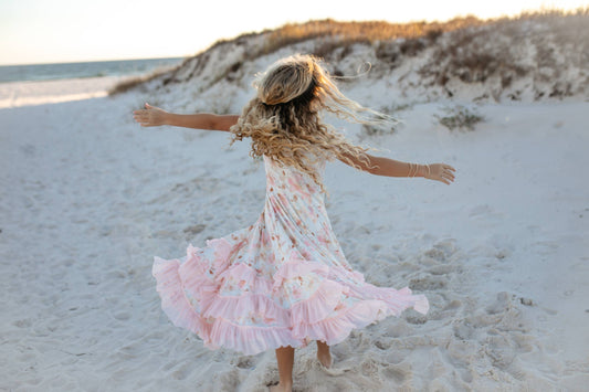 Girls Blush Floral Spring Dress