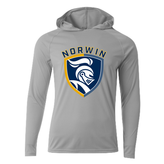 A4 Polyester Hooded Long Sleeve Shirt Knights Adult