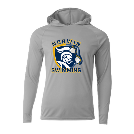 A4 Polyester Hooded Long Sleeve Shirt Knights Swim Adult