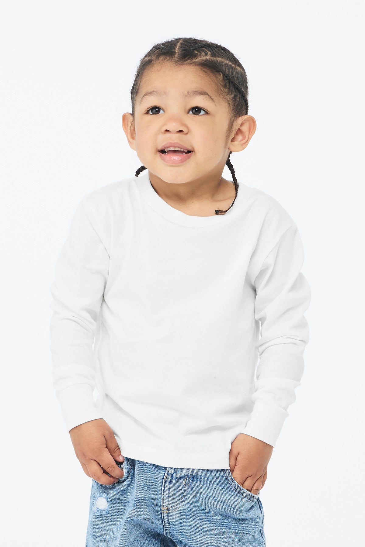 Custom Toddler Jersey Long Sleeve Tee (BC3501T) - White