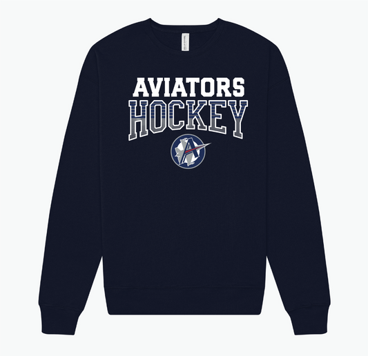 Aviators Stripes Adult Fleece Crewneck Sweatshirt