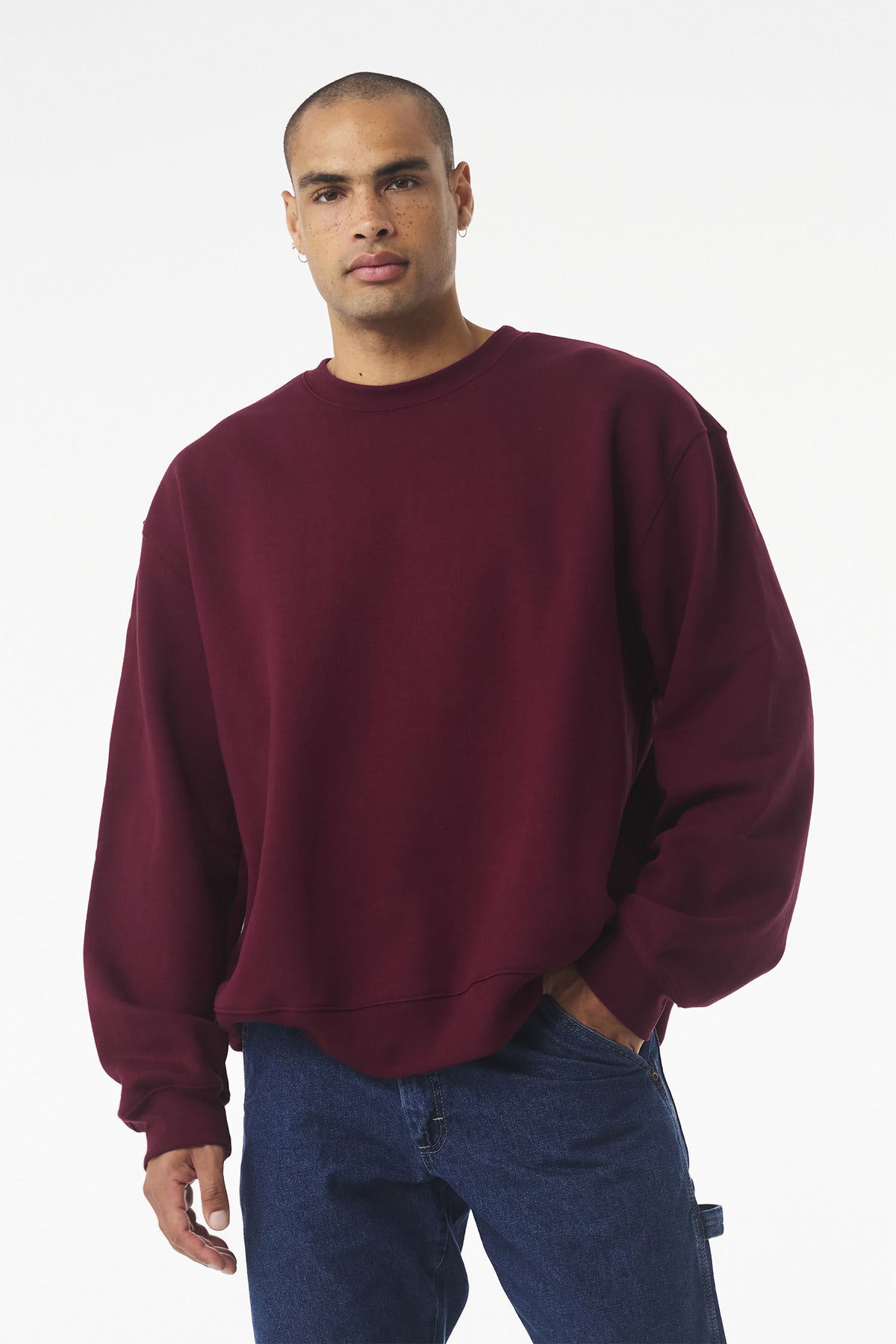 Custom Unisex 10-Ounce Heavyweight Crewneck Sweatshirt (BC4711) - Maroon