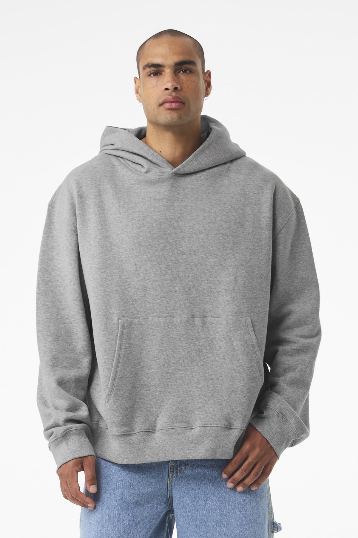 Custom Unisex 10-Ounce Heavyweight Pullover Hoodie (BC4719) - Athletic Heather