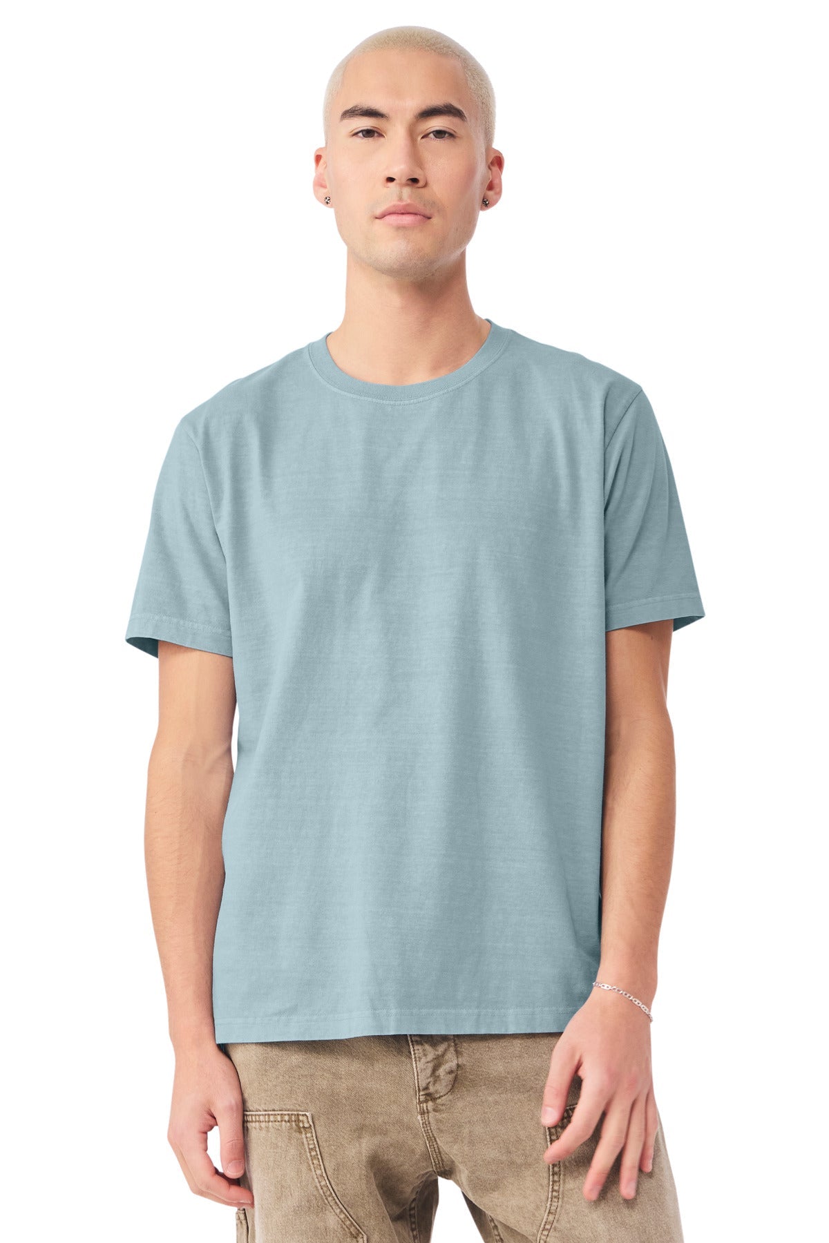 Custom Unisex Heavyweight Garment-Dyed Tee (BC4810GD) - Light Washed Denim