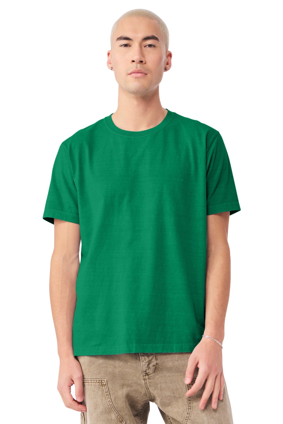 Custom Unisex Heavyweight Garment-Dyed Tee (BC4810GD) - Washed Kelly