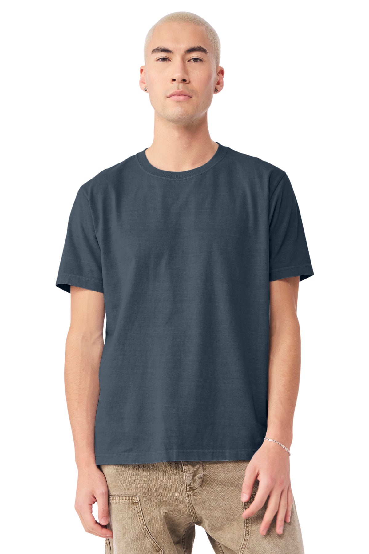 Custom Unisex Heavyweight Garment-Dyed Tee (BC4810GD) - Washed Navy