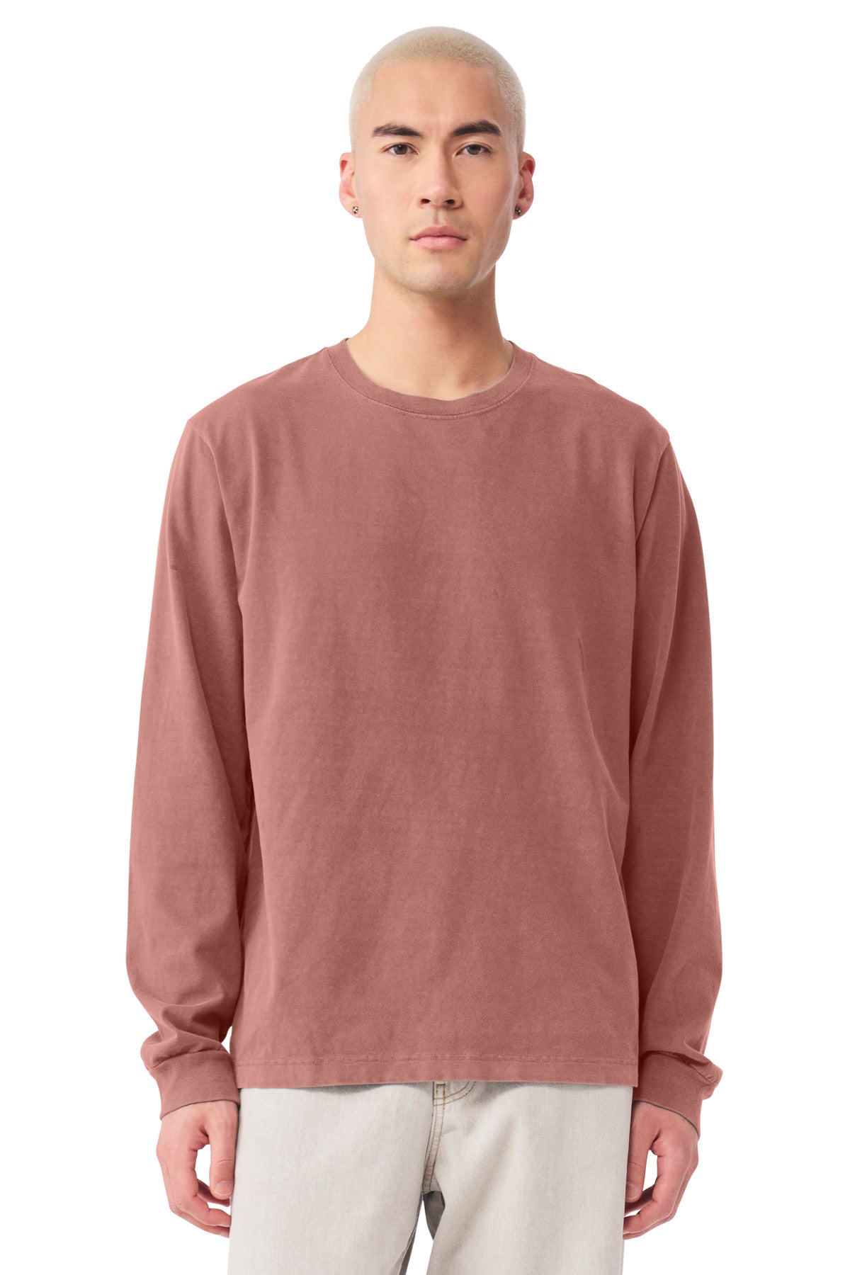 Custom Unisex Heavyweight Garment-Dyed Long Sleeve Tee (BC4851GD) - Washed Chestnut