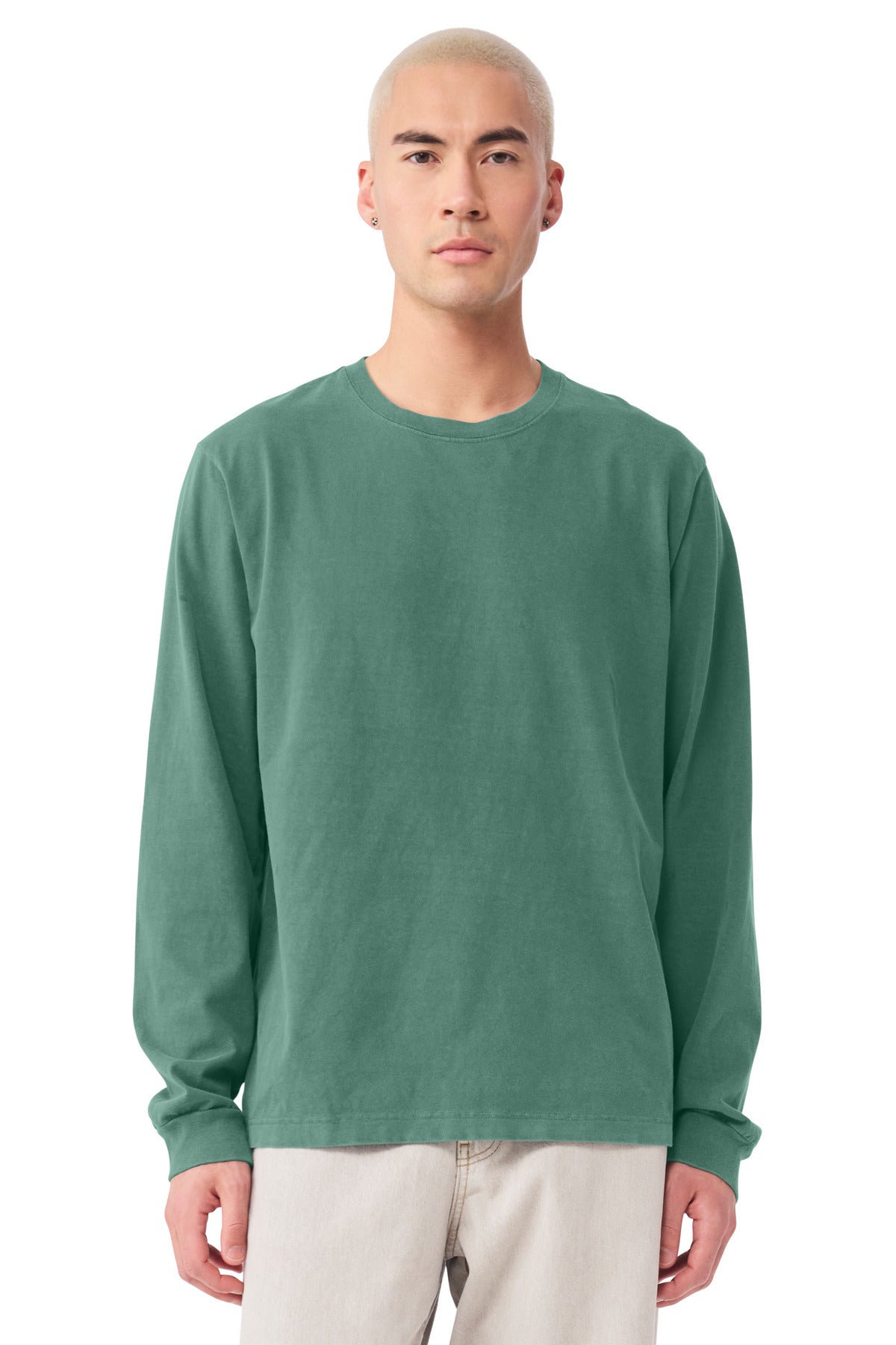 Custom Unisex Heavyweight Garment-Dyed Long Sleeve Tee (BC4851GD) - Washed Pine