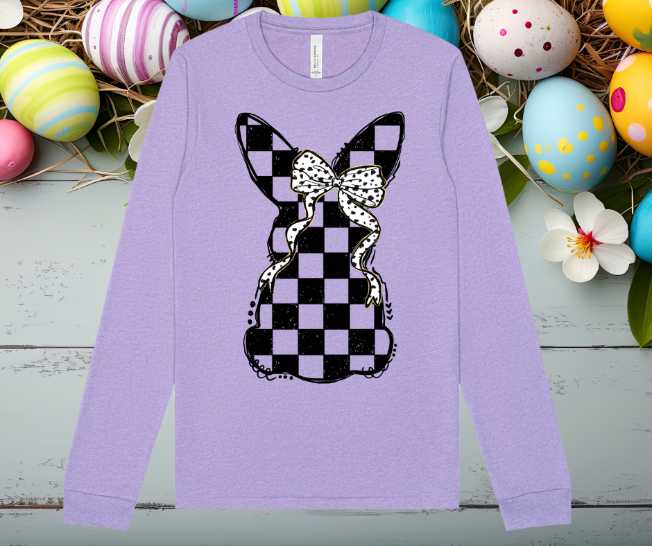 Checkered Bunny - Dark Lavender
