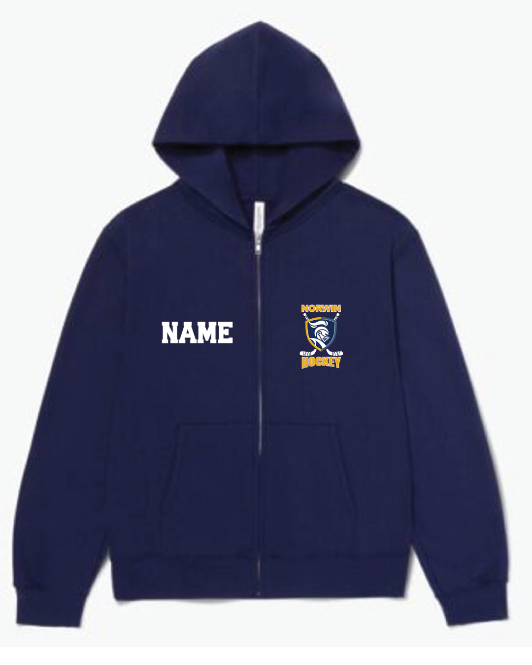BC Norwin Hockey Sticks Unisex 10oz Full Zip Hoodie
