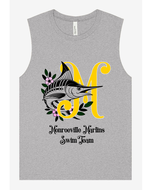 BC Marlins M with Fish Adult Unisex Muscle Tank top