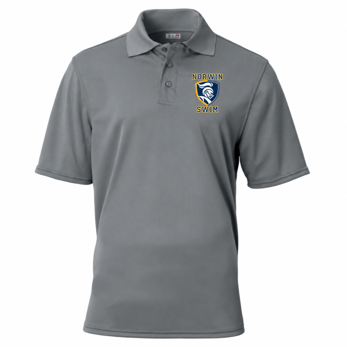 A4 Mens Polo Shirt Knights Shield Swim — grey