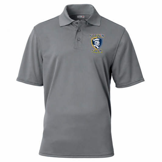A4 Mens Polo Shirt Knights Shield Swim — grey