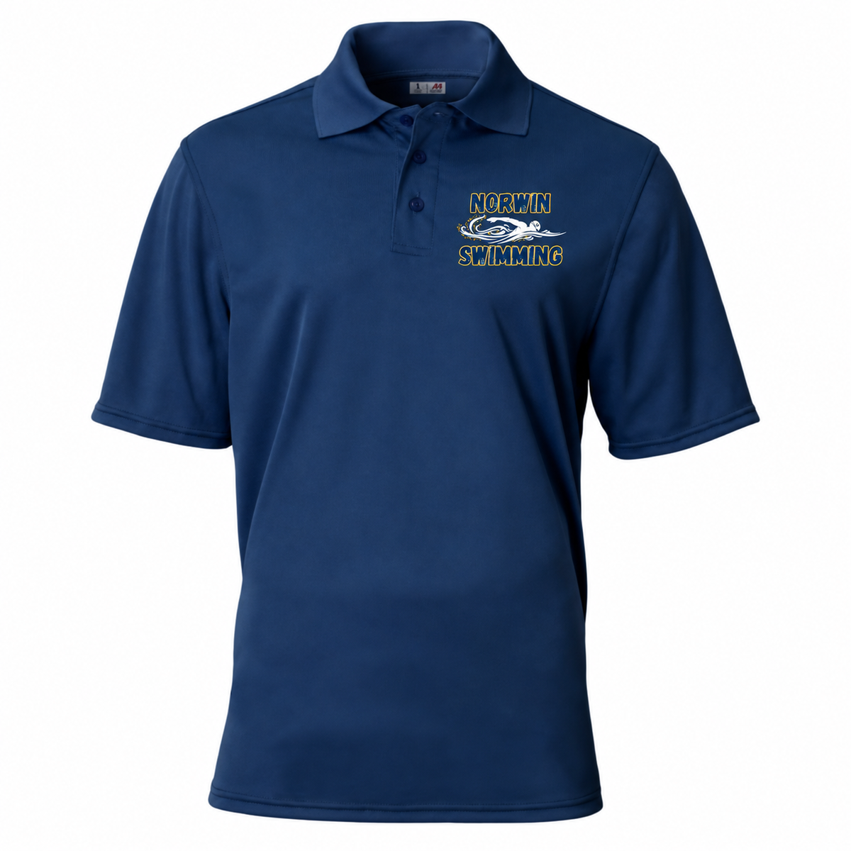 A4 Mens Polo Shirt Knights Swimmer — navy