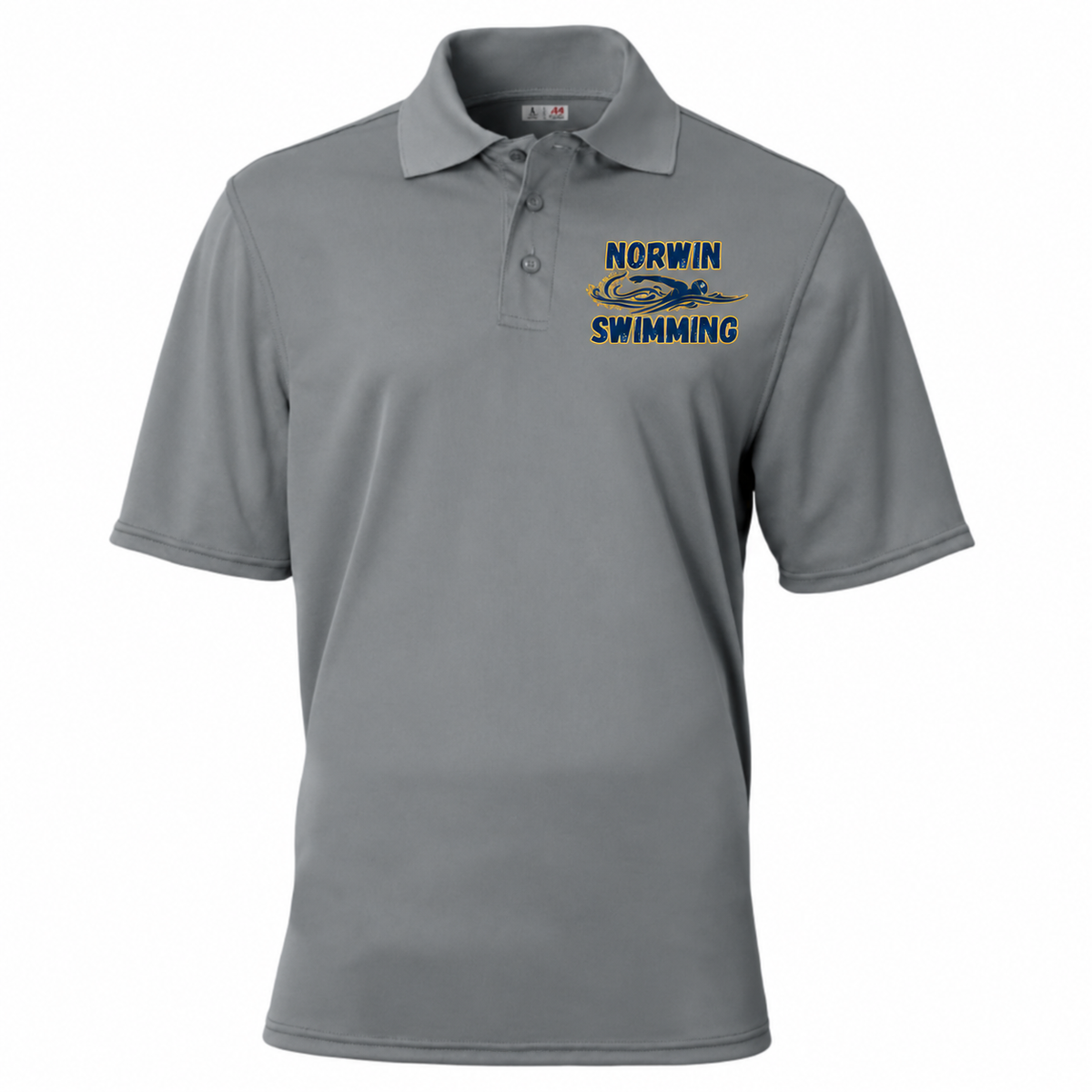 A4 Mens Polo Shirt Knights Swimmer — grey