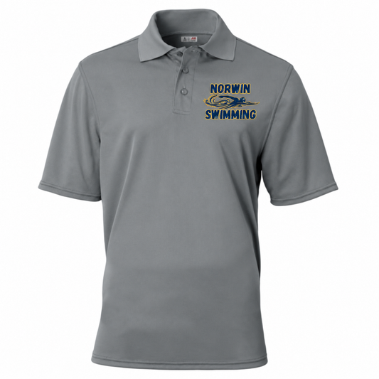 A4 Mens Polo Shirt Knights Swimmer — grey