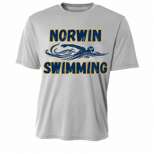 A4 Performance Poly. T-Shirt Knights Swimmer Adult & Youth — silver