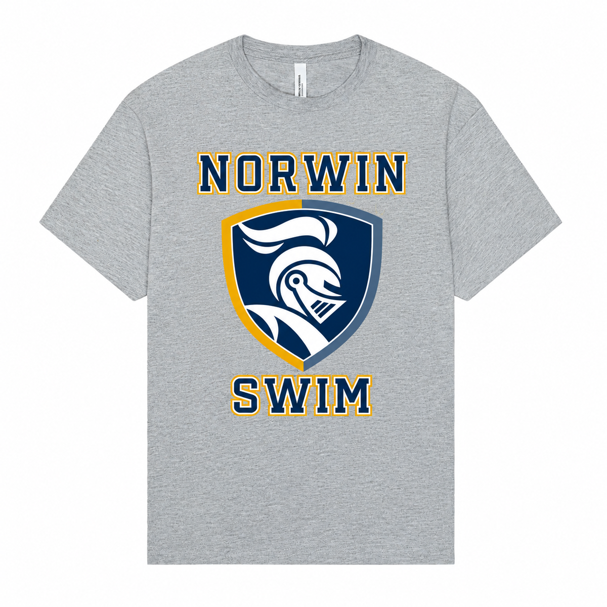 B.C Jersey T-Shirt Knights Shield Swim Adult & Youth — athletic-gray
