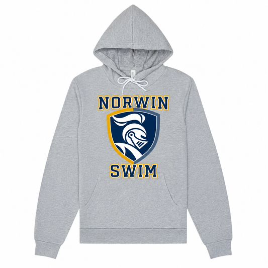 BC Fleece Hoodie Knights Shield Swim Adult & Youth — athletic-gray