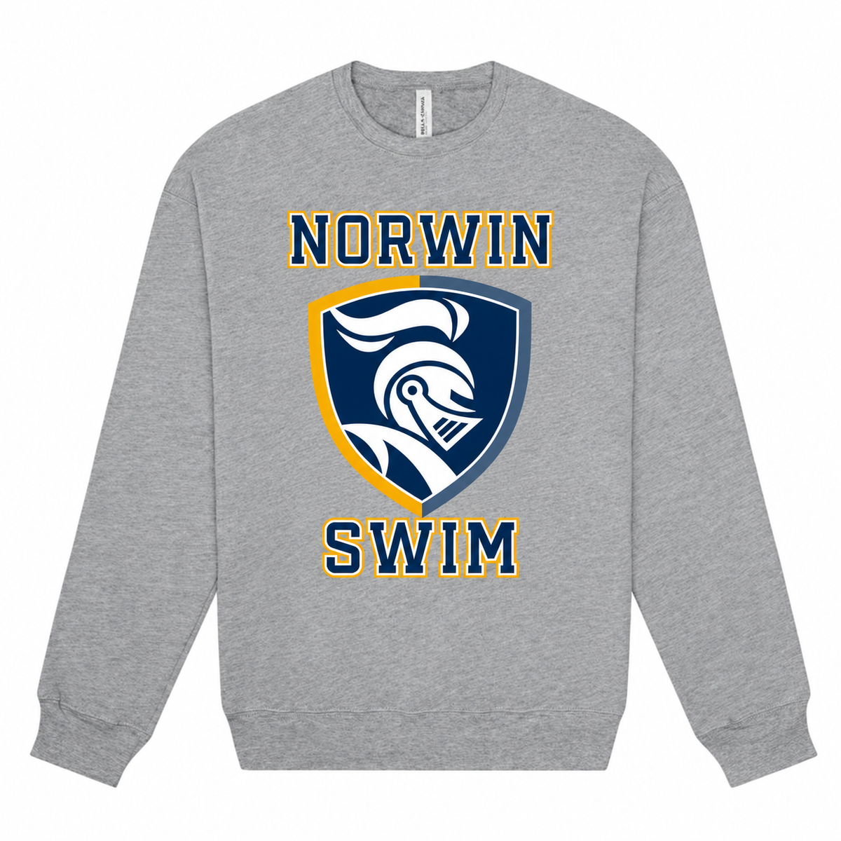 BC Fleece Crewneck Knights Shield Swim Adult — athletic-gray