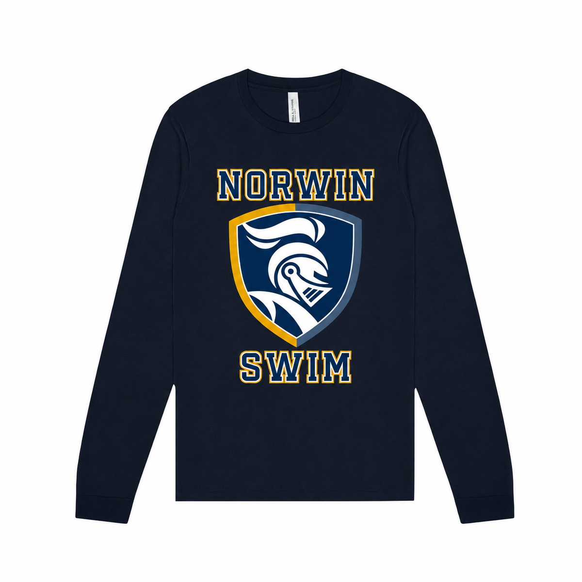 BC Jersey Long Sleeve Knights Shield Swim Adult & Youth — navy