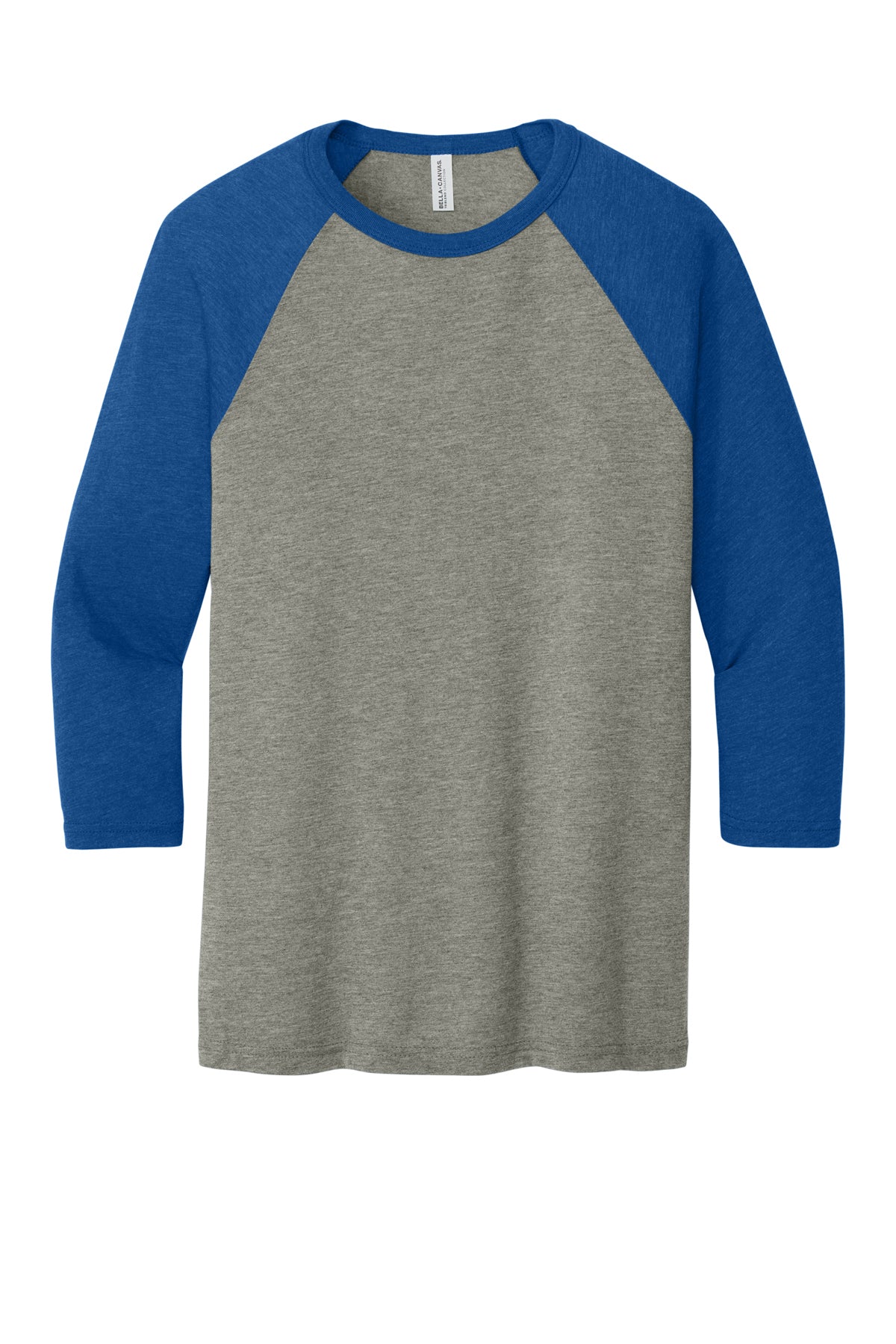 Bella Canvas BC3200 Unisex 3/4-Sleeve Baseball Tee, front view
