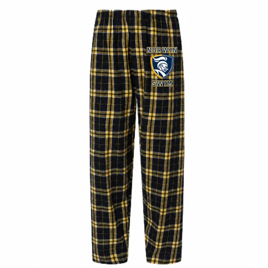 Boxercraft Flannel Pajama Pants Knights Shield Swim Adult & Youth — navy-gold