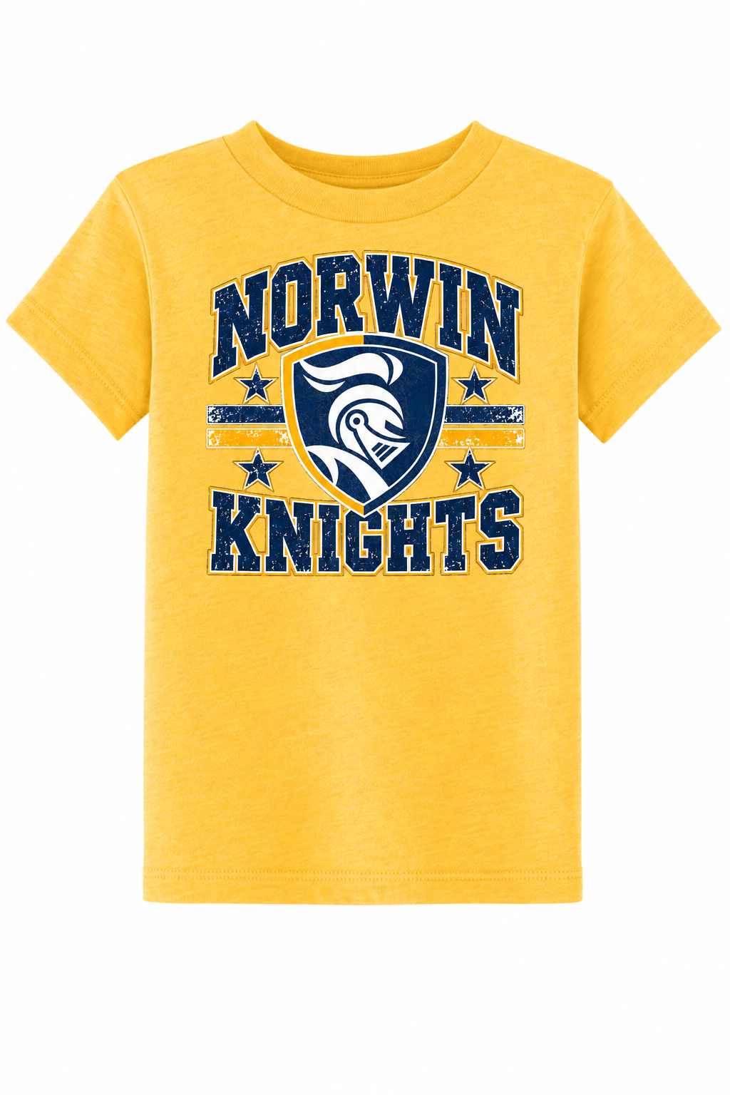 Norwin Distressed Crest BC3001T Heather Yellow Gold
